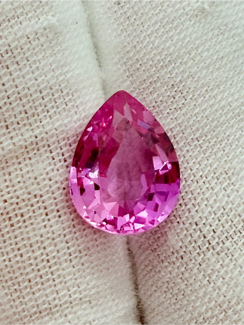 Pink Teardrop Sapphire - Elegant Faceted Pink Jewelry